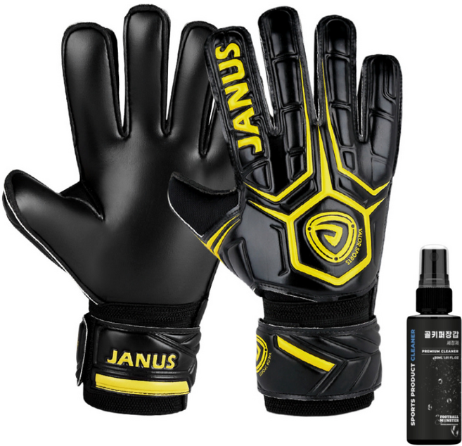 풋볼몬스터 프리미엄 축구 골키퍼장갑 핑거세이브 손가락꺾임방지 키퍼장갑, 옐로우, 1개