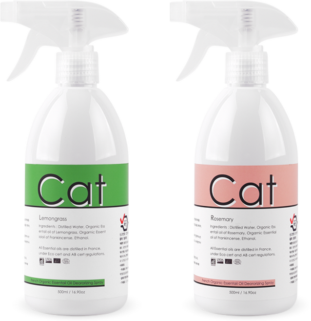 플로랩 고양이 탈취제 고양이화장실 냄새제거제 레몬그라스+로즈마리, 2개, 500ml