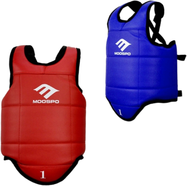 무스포 단면호구 보급형 적1 청1 (2개1세트) / 태권도 몸통보호대