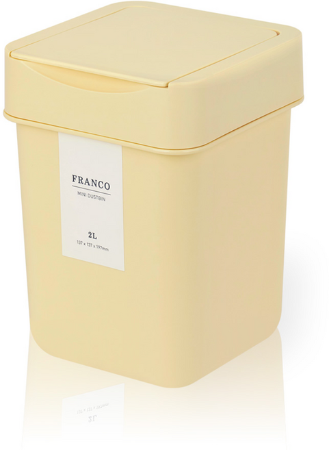 프랑코홈 미니 휴지통 2L, 버터옐로우