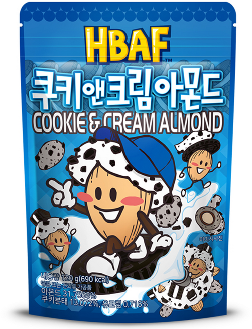 바프 쿠키앤크림 아몬드, 190g, 1개