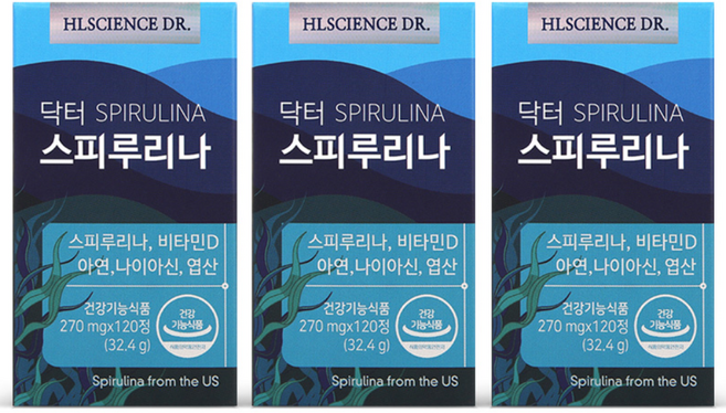 닥터 스피루리나 하와이안 스피루리나, 120정, 3박스