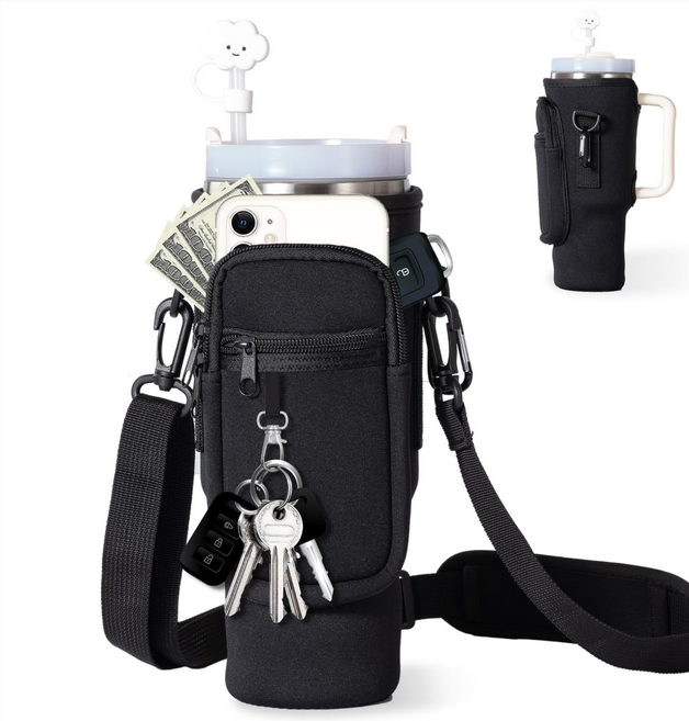 스탠리 호환 텀블러 파우치, 블랙, 1개