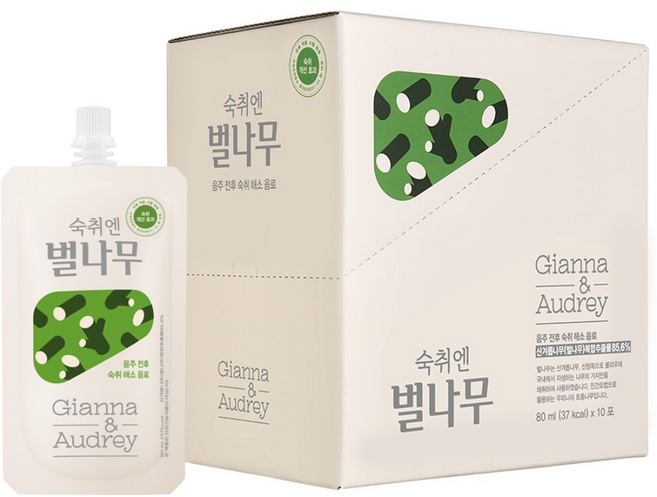 지아나앤오드리 숙취해소 음료 벌나무즙 숙취엔벌나무, 80ml, 10개