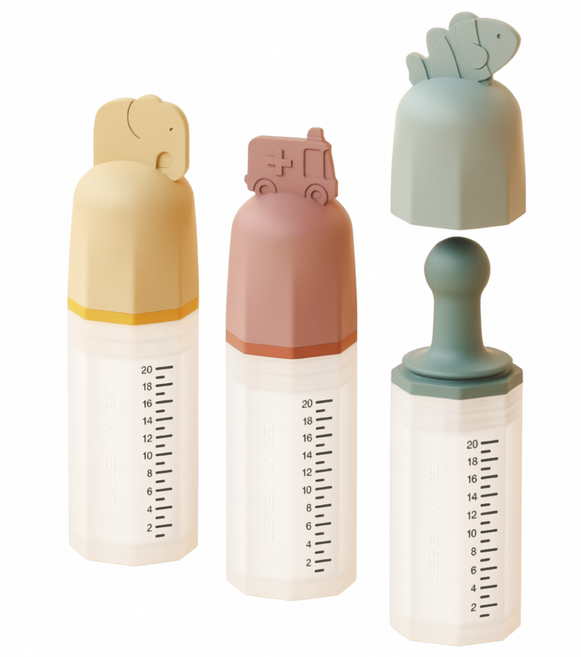 이크 실리콘 20CC 쪽쪽이 투약병 3P 물약병 검정눈금, 1세트