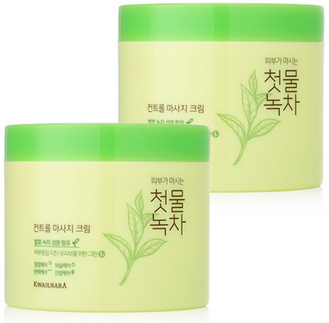 과일나라 첫물녹차 컨트롤 마사지 크림, 300g, 2개