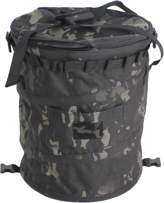 빈나노 캠핑 팝업쓰레기통 쓰레기봉투걸이, 블랙멀티캠