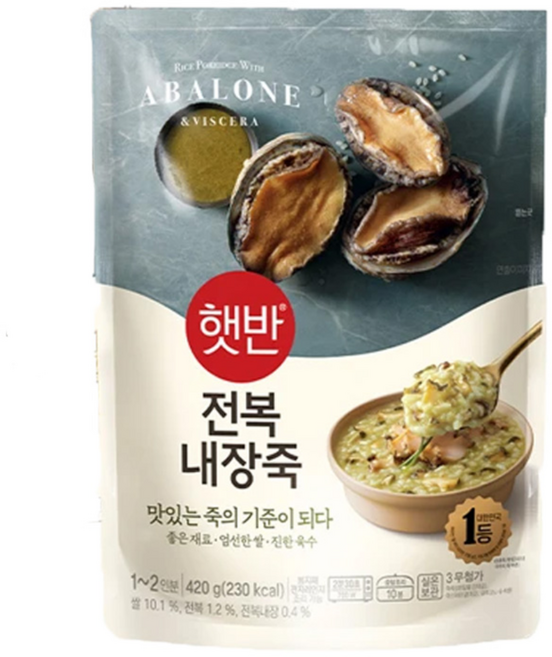 햇반 전복 내장죽, 420g, 14개