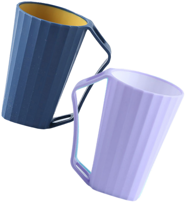 (2P) 코코리브 파스텔 거꾸로양치컵 욕실 칫솔꽂이 물빠짐 칫솔컵, 네이비-퍼플, 1세트