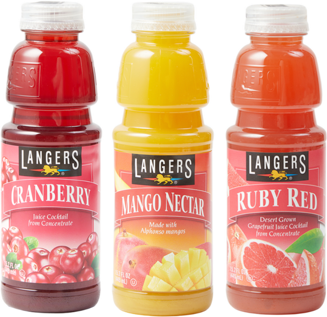 랭거스 449ml 혼합 (랭거스 망고 + 크랜베리 + 루비레드 자몽 ), 12개