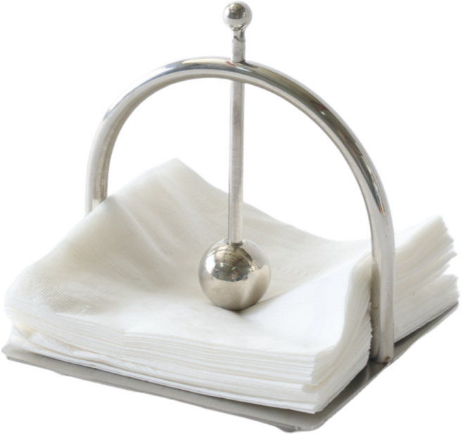 바이에스컴퍼니 메탈 볼 라운드 냅킨 홀더 카페 호텔 식당 냅킨꽂이 케이스, 실버, 1개, 1개