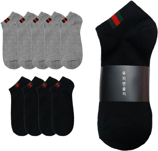 무지앤골지 국산 10켤레 남성 무지 / 포인트 스니커즈양말(혼합가능)