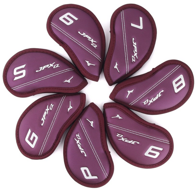 미즈노 JPX Q 여성 아이언 헤드 커버 7PCS, (퍼플), 1개
