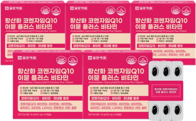 일양약품 코큐텐 코엔자임Q10 항산화 혈압 케어 5박스 10개월 COQ10 영양제, 5개, 60정
