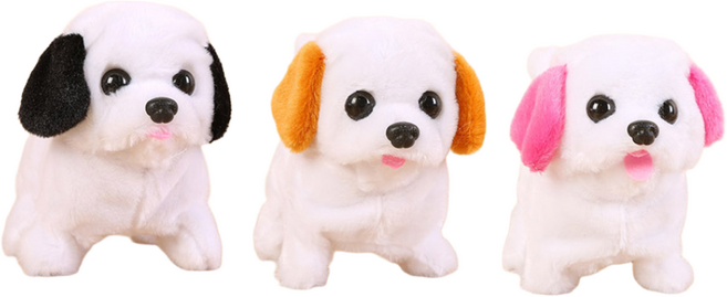 파피앙 강아지인형 작동인형 인형 장난감 완구-건전지포함, 고급강아지-핑크, 1개