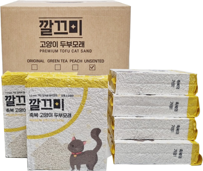 고양이두부모래 1.5mm 극세사입자, 8L, 6개, 오리지날(밀크향)