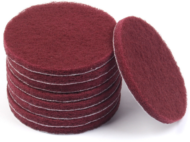 원형 수세미 5인치 400방 적색 샌딩 광택 녹제거, 1개