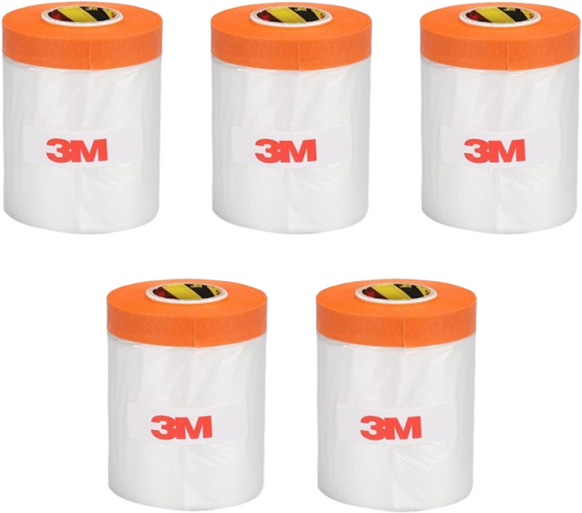 3M 200mm x 20m 커버링테이프 303 오렌지 카바링 마스킹 보양 도장 페인트 건축용, 5개