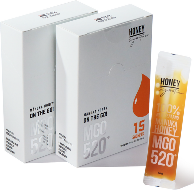 허니시그니처 뉴질랜드 마누카꿀 스틱 MGO520+ 15개입, 2박스, 150g