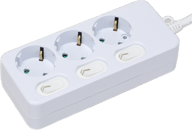 멀티텝(개별) 신성전기산업(다조아), 3구화이트, 1개, 5m, 3구