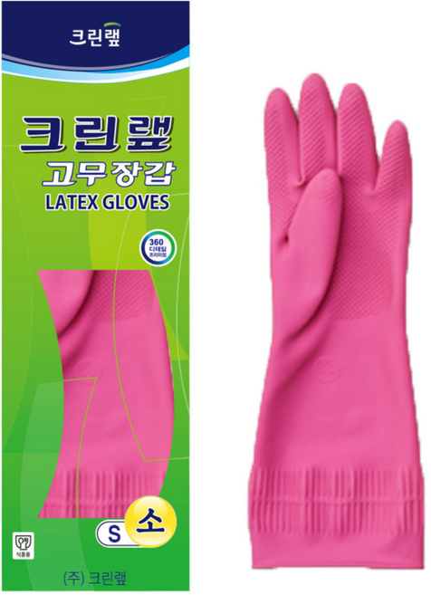 크린랲 고무장갑 S, 핑크, 소(S), 10개