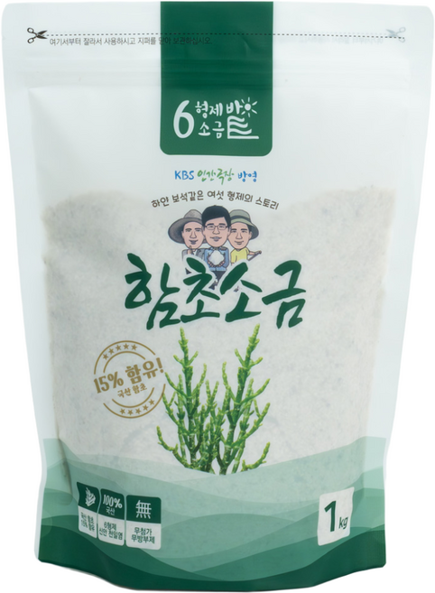 6형제소금밭 함초소금 천일염, 1kg, 1개