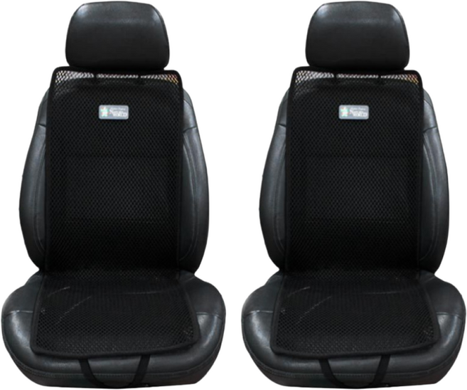 에코힐 1+1 3D 에어매쉬 차량 여름시트커버 통풍시트 자동차 운전석 시트커버 슬림형 망사 블랙 앞좌석 차량시트, 2개, 리얼블랙