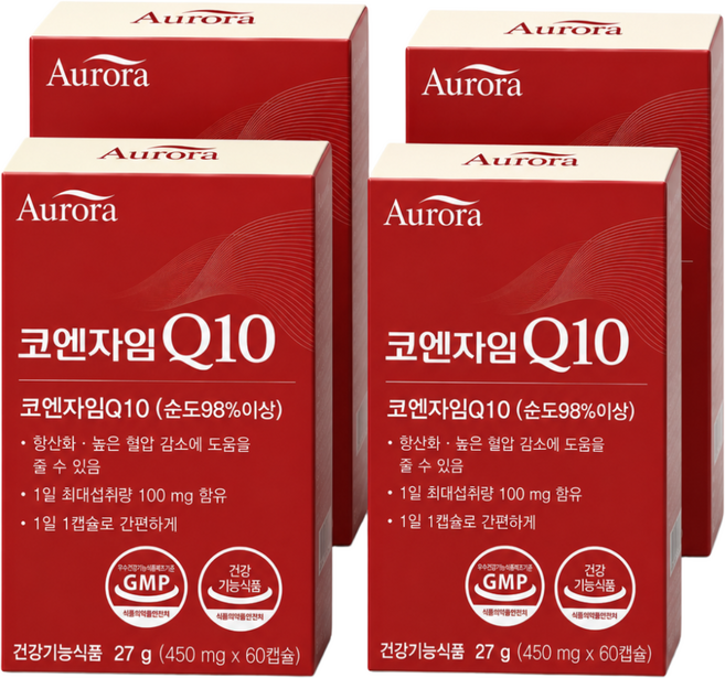 코엔자임Q10 코큐텐 식약청인증/ 하이퍼셀 코엔자임q10 12박스구매시 증정, 4개, 60정