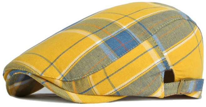 보씨엘 타탄 체크 포인트 사이즈 조절 버클 패션 헌팅캡