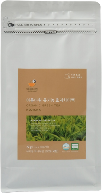 아름다원 유기농 호지차 실속형, 1개, 60개입, 1.2g