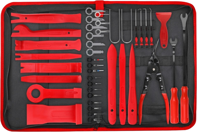 CTR 차량용 리무버 세트 내외장재 패스너 탈거 수리 공구 42P, 1세트, 혼합색상