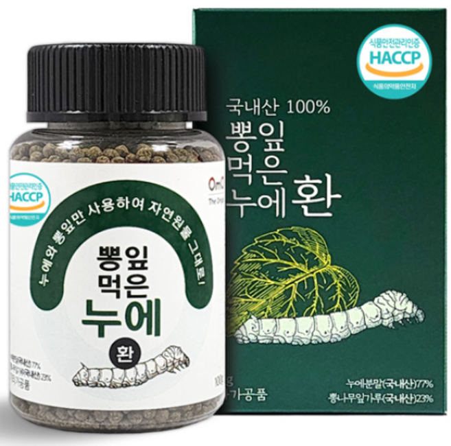 누에환 HACCP인증 국내산 뽕잎먹은누에환 오엠오, 4개, 100g