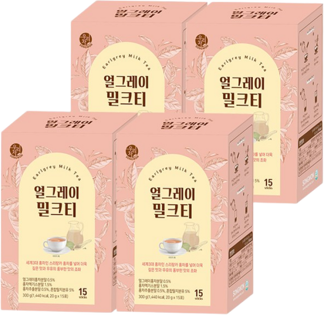 우리차 얼그레이 밀크티, 20g, 15개입, 4개