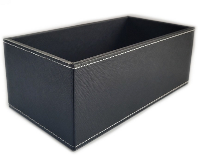 유피어 가죽 수납함, 블랙, 1개