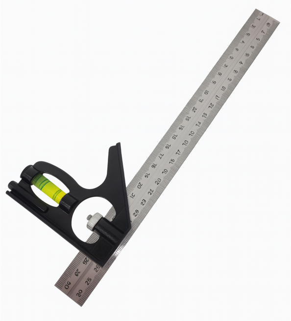 리녹 300mm 콤비네이션 스퀘어 RN-CS300 목공 각도자 수평기 측정툴 스틸 자 작업공구, 1개