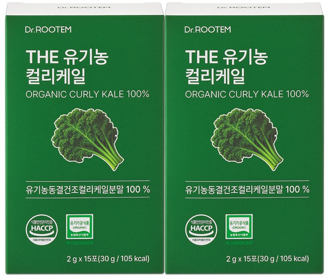 닥터루템 유기농 컬리케일 가루 동결건조 곱슬케일 분말 스틱, 2박스, 30g