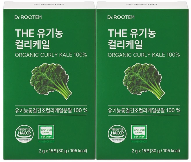닥터루템 유기농 컬리케일 가루 동결건조 곱슬케일 분말 스틱, 2박스, 30g - 쿠팡