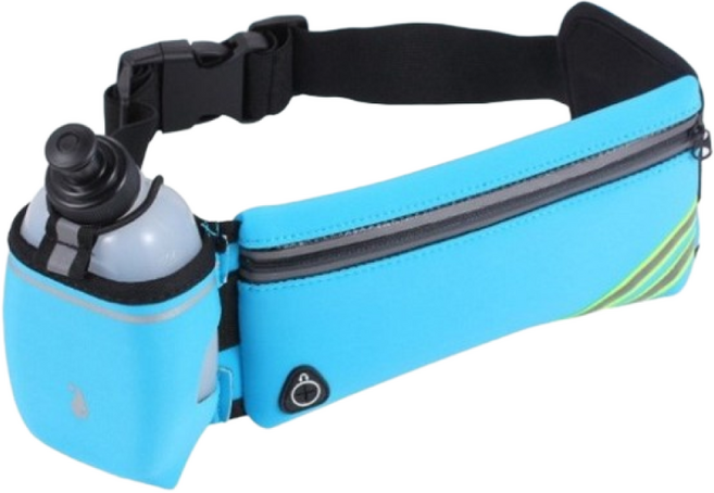 뽀빠이형 추천 3포켓 러닝 스트랩 벨트 등산벨트 야광벨트 자전거벨트 방수가능 물병주머니있는 벨트, 야광블루, 1개