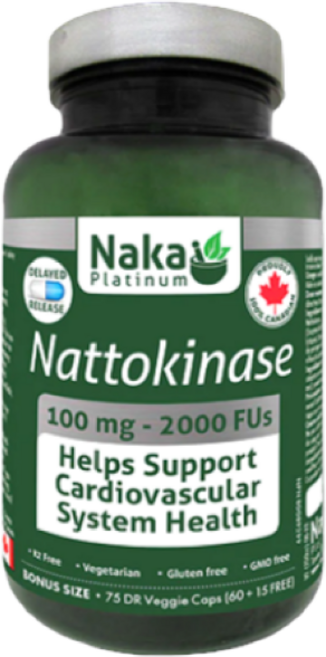 나카 캐나다 서방형 나토키나제 100mg 2000FUs 75 베지캡슐 하루 한 알 정품 직구 Nattokinase Naka Canada, 75정