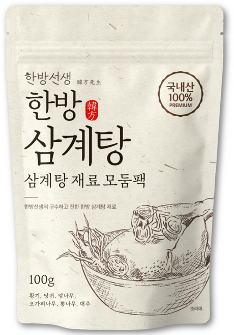 한방선생 삼계탕 재료, 100g, 1개