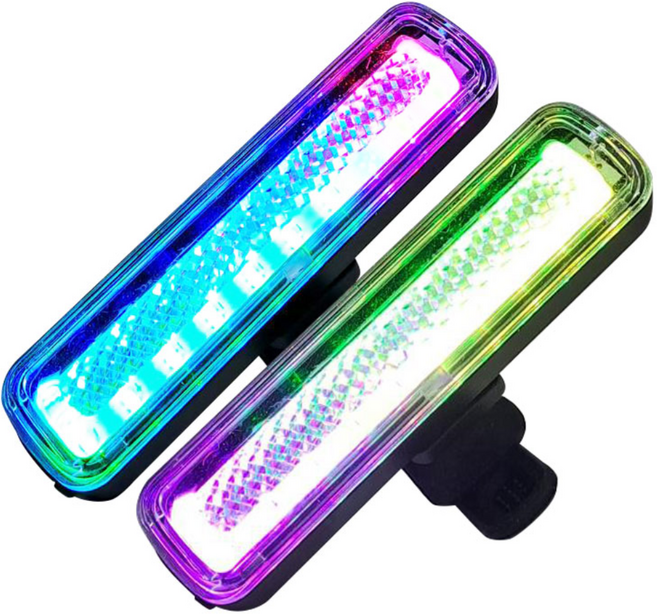 신지전자 RT-207 자전거 14가지 LED 모드 레인보우 후미등 카멜레온 라이트, 1개