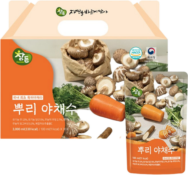 참든 뿌리 야채수, 100ml, 30개