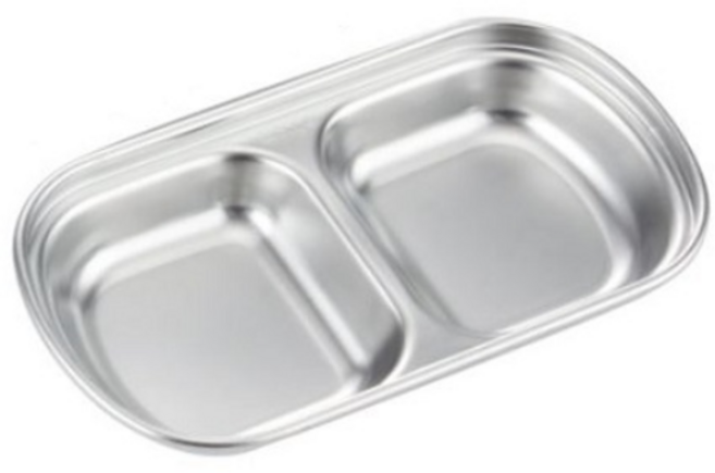 304 스테인리스 2구 3구 4구 반찬 나눔접시 소분접시, 2구접시, 1개