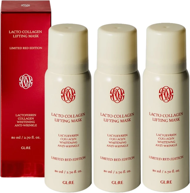 지엘리 락토콜라겐40 마스크 80ml, 1개입, 3개 - 쿠팡