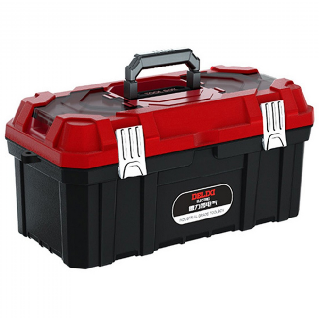 DELIXI ELECTRIC 다기능 공구함 휴대용 전기공 공구함 두꺼운 다층 대용량 공구 수납함 차량 재고 보관 가정 수리 및 전문 작업에 적합합니다(15/18/20인치), 1개