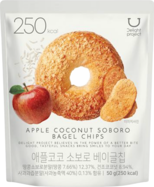 딜라이트 프로젝트 베이글칩 애플코코 소보로 베이글칩, 4개, 50g