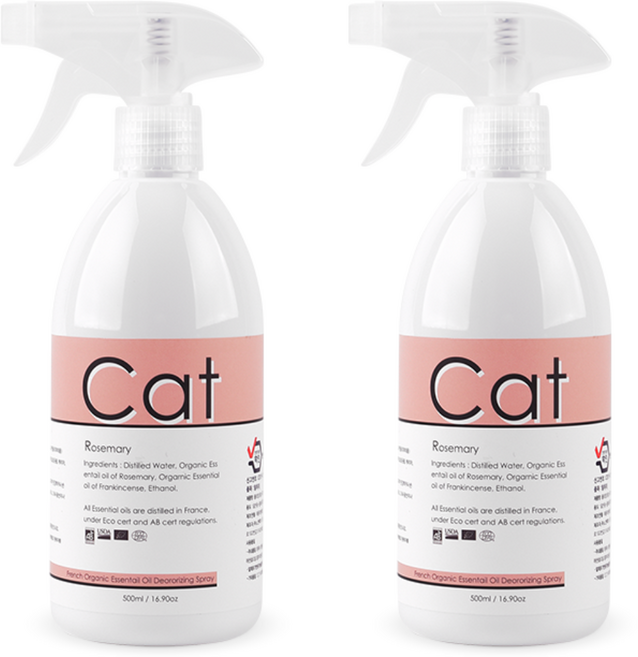 플로랩 고양이 탈취제 고양이화장실 냄새제거제 로즈마리, 2개, 500ml