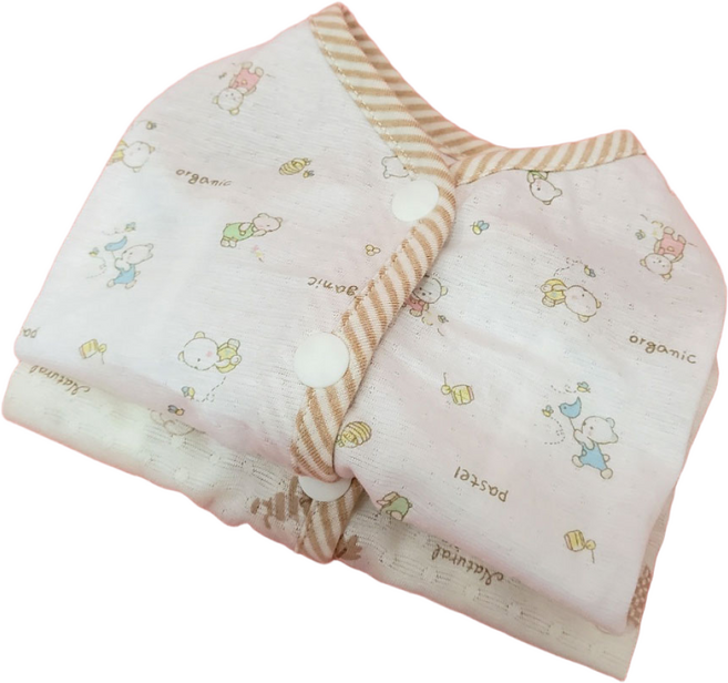 팻티아 얇은 베이비조끼 오가닉원단, 파스텔베어 White, 1개