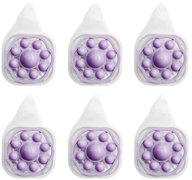 아띠꼴로 6개1세트 쓸어담아 통돌이 세탁기 먼지 거름망 빨래 먼지망, 라벤더퍼플, 1세트