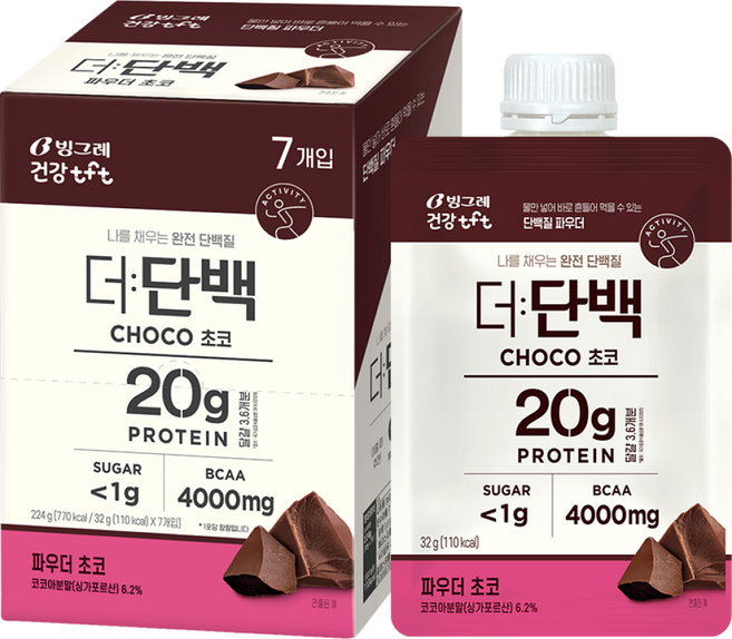 더단백 파우더 초코 1박스 구성 (7개입), 32g, 7개